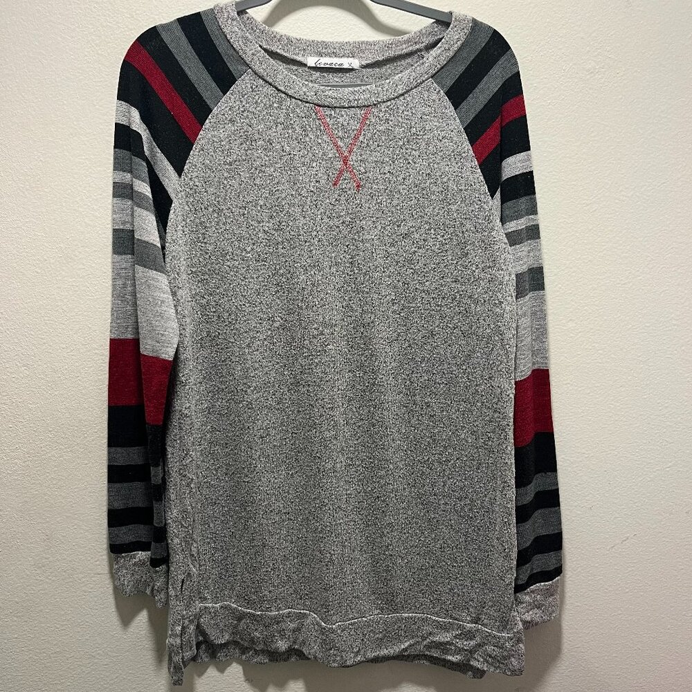 Levaca Women’s Multicolor Long Sleeve Round Neck Sweater Size Medium